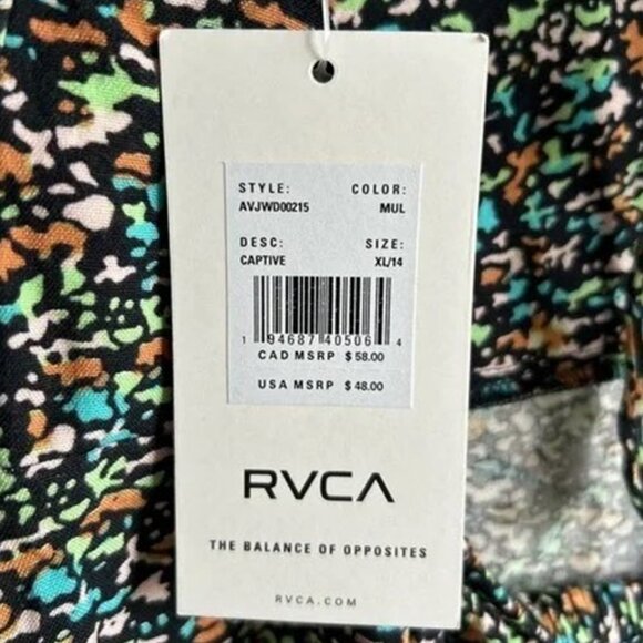 RVCA multicolor printed mini dress size XL NWT - Picture 6 of 7
